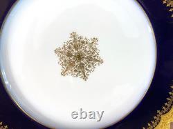Limoges Wm. Guérin & Co. Dinner Service for 12, 62 Pcs, Cobalt Blue, Gold gilt