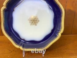 Limoges Wm. Guérin & Co. Dinner Service for 18, 90 Pcs, Cobalt Blue, Gold gilt