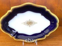 Limoges Wm. Guérin & Co. Dinner Service for 18, 90 Pcs, Cobalt Blue, Gold gilt