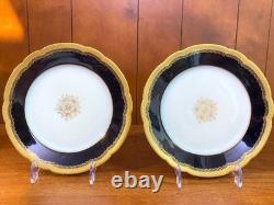 Limoges Wm. Guérin & Co. Dinner Service for 18, 90 Pcs, Cobalt Blue, Gold gilt