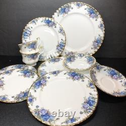 Lof of 2 ROYAL ALBERT MOONLIGHT ROSE 5 pc Place Settings, teacup saucer plates