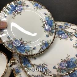 Lof of 2 ROYAL ALBERT MOONLIGHT ROSE 5 pc Place Settings, teacup saucer plates