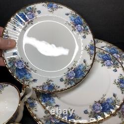 Lof of 2 ROYAL ALBERT MOONLIGHT ROSE 5 pc Place Settings, teacup saucer plates