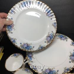 Lof of 2 ROYAL ALBERT MOONLIGHT ROSE 5 pc Place Settings, teacup saucer plates
