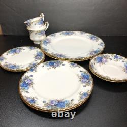 Lof of 2 ROYAL ALBERT MOONLIGHT ROSE 5 pc Place Settings, teacup saucer plates