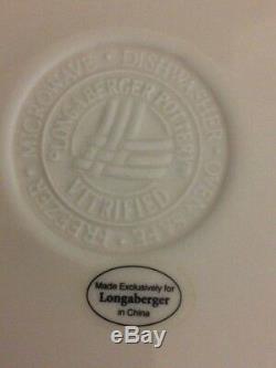 Longaberger Traditions Blue Woven 10 Dinner Plate Set Of 6 Old Embossed L Mark