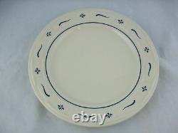 Longaberger Woven Trad Pottery Set 4 Classic Blue 10 Dinner Plates-FREE SHIP