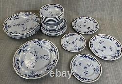 Longchamp France Normandie Ceramic Plates Bowls Set of 25 Pieces Hand Painted