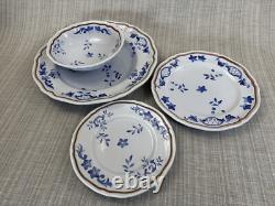 Longchamp France Normandie Ceramic Plates Bowls Set of 25 Pieces Hand Painted