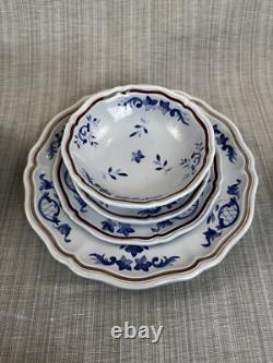 Longchamp France Normandie Ceramic Plates Bowls Set of 25 Pieces Hand Painted