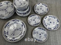 Longchamp France Normandie Ceramic Plates Bowls Set of 25 Pieces Hand Painted