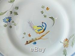 Longchamp French Faience Art Pottery Perouges Pattern 2 Dinner 2 Salad Plates