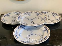 Longchamp Normandie Blue Floral Dinner Plates Set of 4