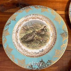 Lot 10 Vintage 2 JWK Plates Birds Turquoise Dinner Plate West Germany