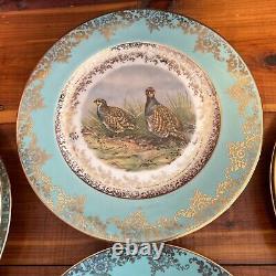 Lot 10 Vintage 2 JWK Plates Birds Turquoise Dinner Plate West Germany