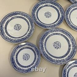 Lot 10x Spode Heritage Blue Eagle Plates 8 Dinner 10 2 Luncheon 7 3/4