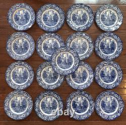 Lot 17 Staffordshire Liberty Blue Independence Hall Ironstone Dinner Plates 10