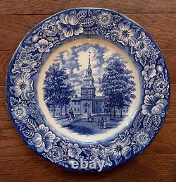 Lot 17 Staffordshire Liberty Blue Independence Hall Ironstone Dinner Plates 10