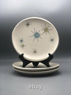 Lot 3 Franciscan Atomic Starburst MCM Salad Plate 8Early Mark