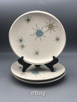 Lot 3 Franciscan Atomic Starburst MCM Salad Plate 8Early Mark