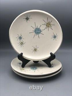 Lot 3 Franciscan Atomic Starburst MCM Salad Plate 8Early Mark