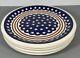 Lot 4 Boleslawiec Polish Pottery Americana Stars Red White Blue 11 Dinner Plate