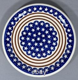 Lot 4 Boleslawiec Polish Pottery Americana Stars Red White Blue 11 Dinner Plate
