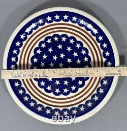 Lot 4 Boleslawiec Polish Pottery Americana Stars Red White Blue 11 Dinner Plate