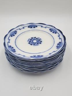 Lot Of 11 Antique Victorian FLOW BLUE Grindley Lorne Clover 10 Dinner Plates
