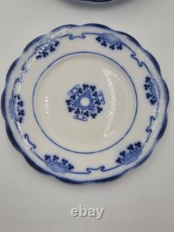 Lot Of 11 Antique Victorian FLOW BLUE Grindley Lorne Clover 10 Dinner Plates