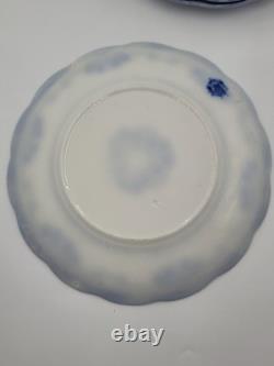 Lot Of 11 Antique Victorian FLOW BLUE Grindley Lorne Clover 10 Dinner Plates