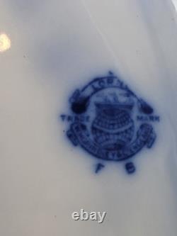 Lot Of 11 Antique Victorian FLOW BLUE Grindley Lorne Clover 10 Dinner Plates