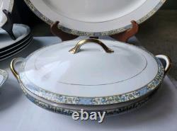 Lot Of 1920s Noritake Porcelain Set Dinner Plate, Cover Dish, Large Oval Platter