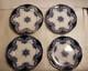 Lot Of 4 Alfred Meakin Cambridge Flow Blue 9 Plates With Gold Accents