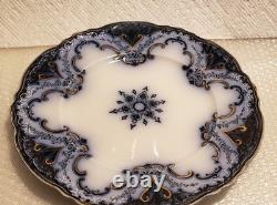 Lot Of 4 Alfred Meakin Cambridge Flow Blue 9 Plates With Gold Accents