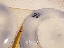 Lot Of 4 Alfred Meakin Cambridge Flow Blue 9 Plates With Gold Accents