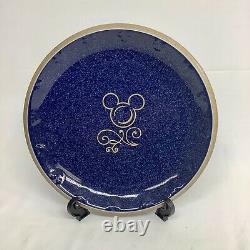 Lot Of 4 Disney Mickey Mouse Icon Pottery Cobalt Blue Dinner PLATE 10 MINT