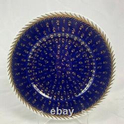 Lot Of 4 Wedgwood St James 10-5/8 Dinner Plates Cobalt Blue Gold Trim Rare