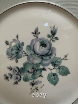 Lot Royal Tattau Dawn Rose China. Celadon Porcelein. Platinum Trim. Celadon