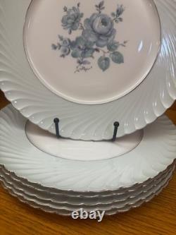 Lot Royal Tattau Dawn Rose China. Celadon Porcelein. Platinum Trim. Celadon