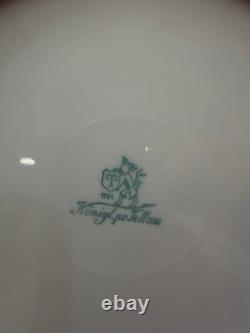 Lot Royal Tattau Dawn Rose China. Celadon Porcelein. Platinum Trim. Celadon