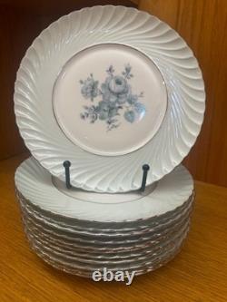Lot Royal Tattau Dawn Rose China. Celadon Porcelein. Platinum Trim. Celadon