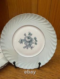 Lot Royal Tattau Dawn Rose China. Celadon Porcelein. Platinum Trim. Celadon