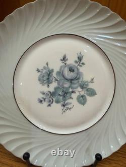 Lot Royal Tattau Dawn Rose China. Celadon Porcelein. Platinum Trim. Celadon