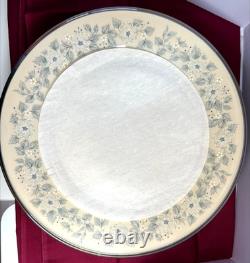 Lot of 10 Lenox Windsong Dinner Plates 10-5/8 USA Blue Floral Platinum Trim