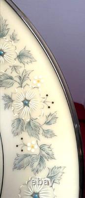 Lot of 10 Lenox Windsong Dinner Plates 10-5/8 USA Blue Floral Platinum Trim