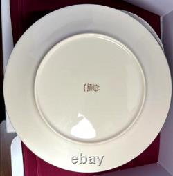 Lot of 10 Lenox Windsong Dinner Plates 10-5/8 USA Blue Floral Platinum Trim