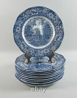 Lot of 10 Staffordshire Pottery LIBERTY BLUE Dinner Plates