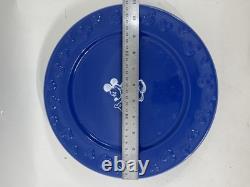 Lot of 15 Disney Parks Mickey Mouse Dinner Plates BLUE WHITE raised 8@ 7 7@ 11