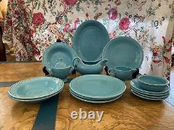 Lot of 16 pieces Vintage GENUINE FIESTAWARE Homer Laughlin China Co Turquoise